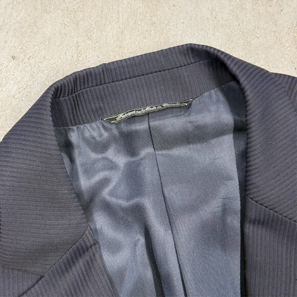 S. Cohen Suit 2pc Striped REDA 130s Wool Italy Navy Blue 46R 40x31 - Picture 5 of 14